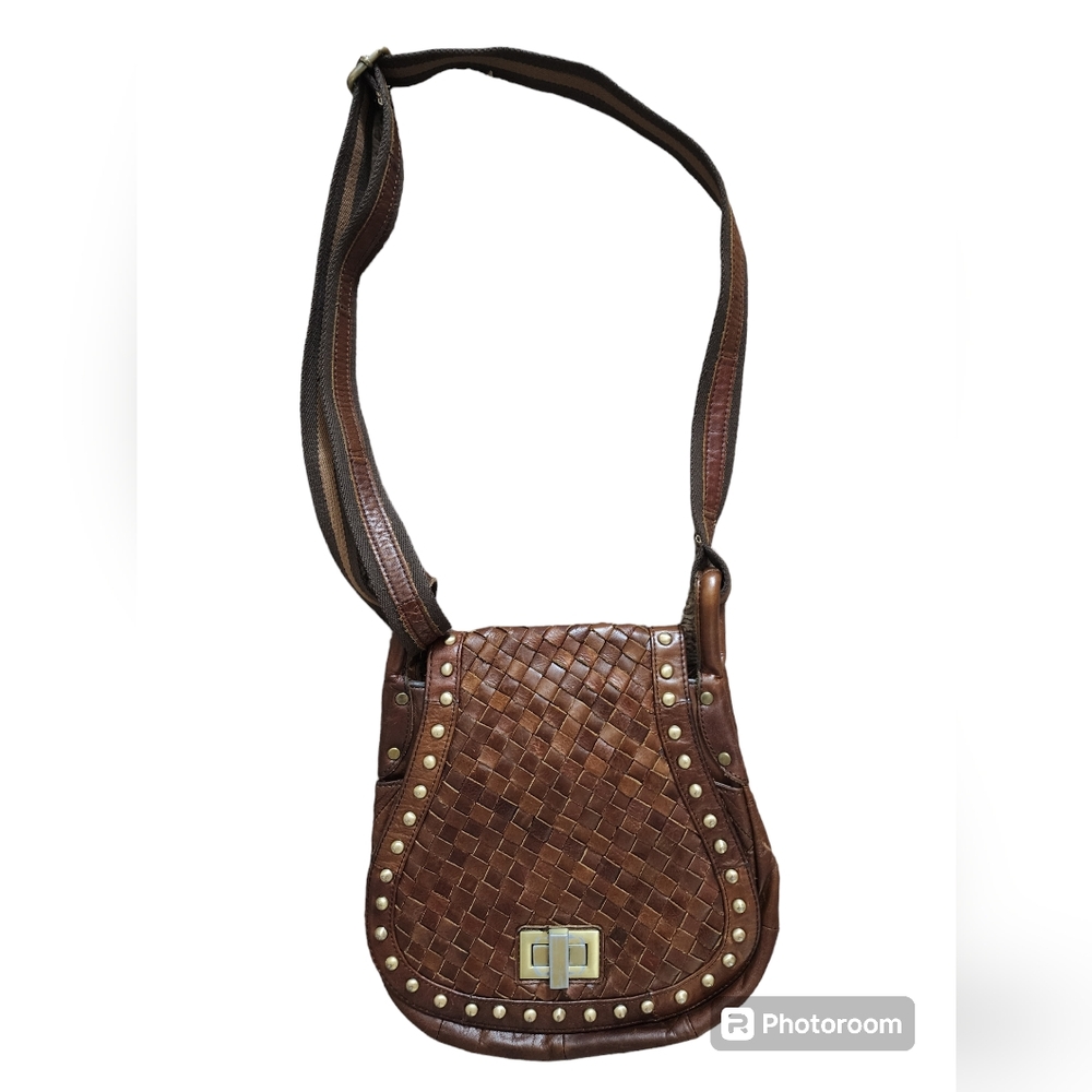 LOVE STITCH LEATHER WOVEN BAG ...